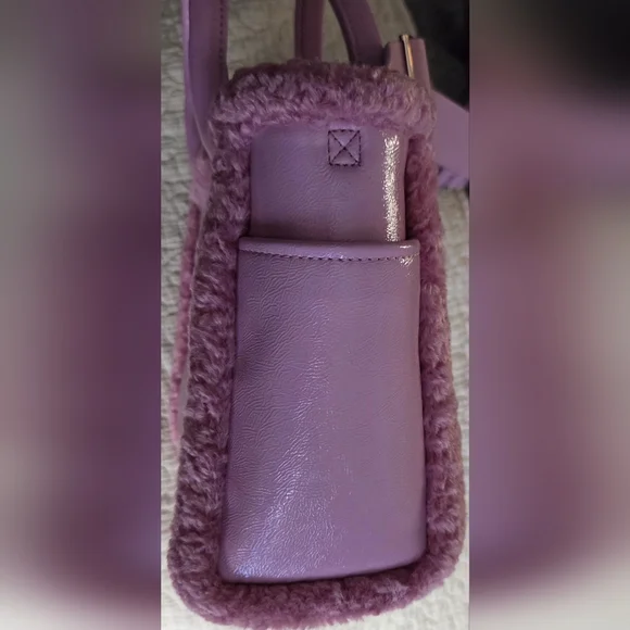 Kate Spade Jette Faux Shearling Pink Quartz Tote Bag New W/out Tags - Picture 4 of 9